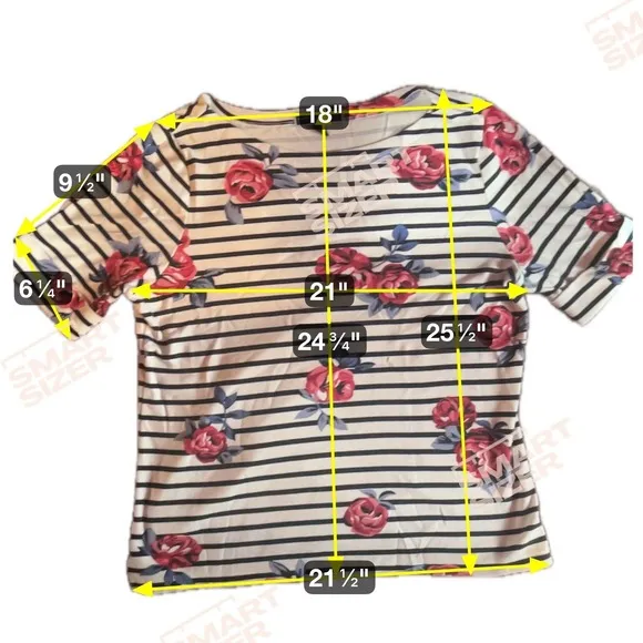 Karen‎ Scott Women XL Stripe Floral White Shirt Causal Feminine Momcore Dopamine - Image 7