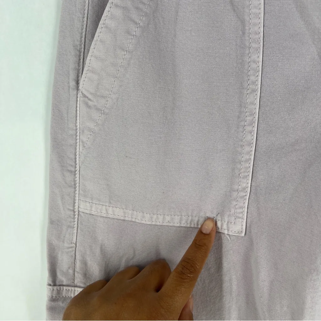 American‎ Eagle Stretch Cargo Straight Pant Lilac Ice High Rise Utility 4 Long - Image 6