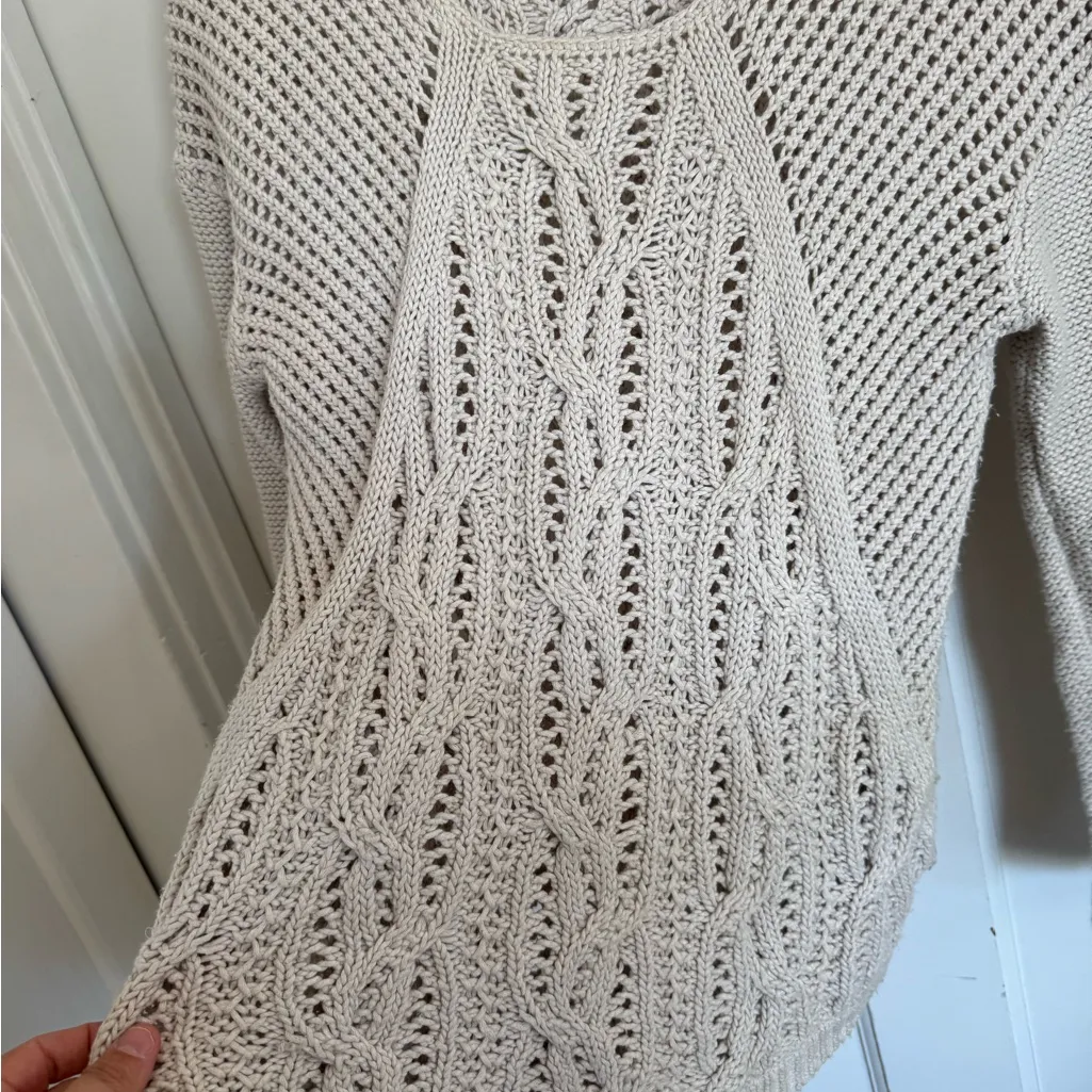 Reiss cream cable knit sweater size xs - Image 5
