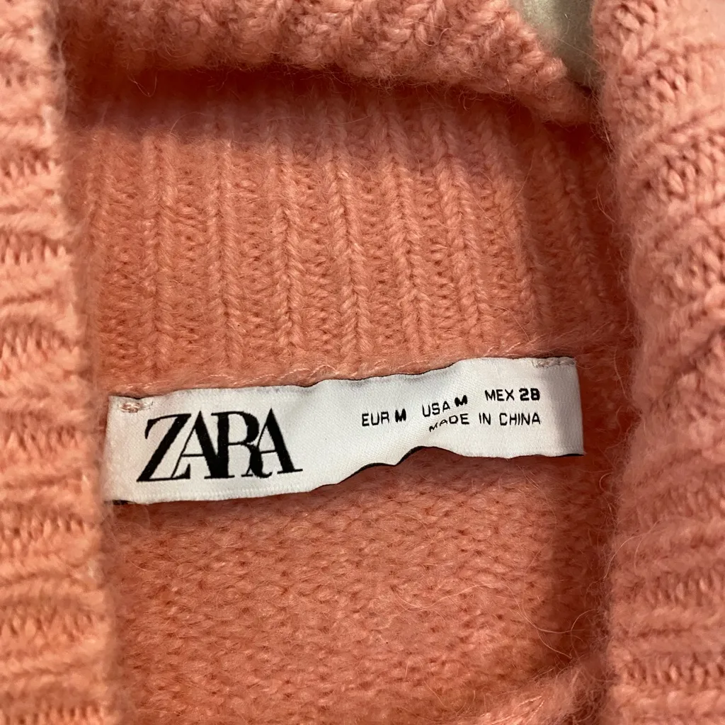 Zara Pink Turtleneck Sweater - Image 2
