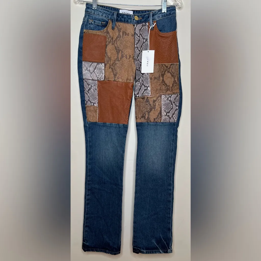 Frame Le Mini Boot Patchwork Jeans, Sz. 24, Women’s, NWT - Image 2