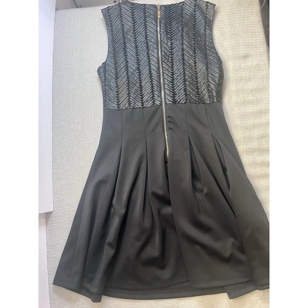 Patrizia Luca Milano, M, Fit & Flare Womens‎ Dress, Black, Faux Leather, Formal Black Size M - Image 9