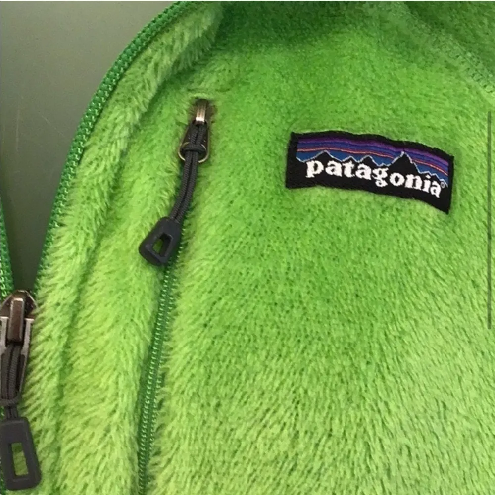 Patagonia R2 Alpine Climbing Full Zip Fuzzy Jacket Neon Green Small - Image 2