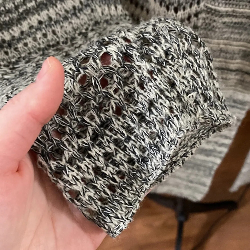 Paper Crane cotton blend open knit marled longline hooded cardigan size M - Image 12