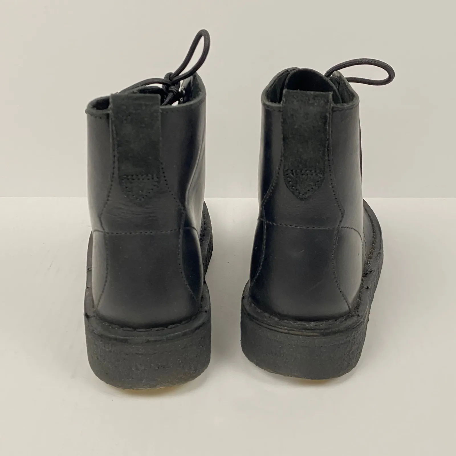 Clarks Originals Size 5.5 Desert Mali Black Polished Leather Lace Up Ankle Boots - Image 4