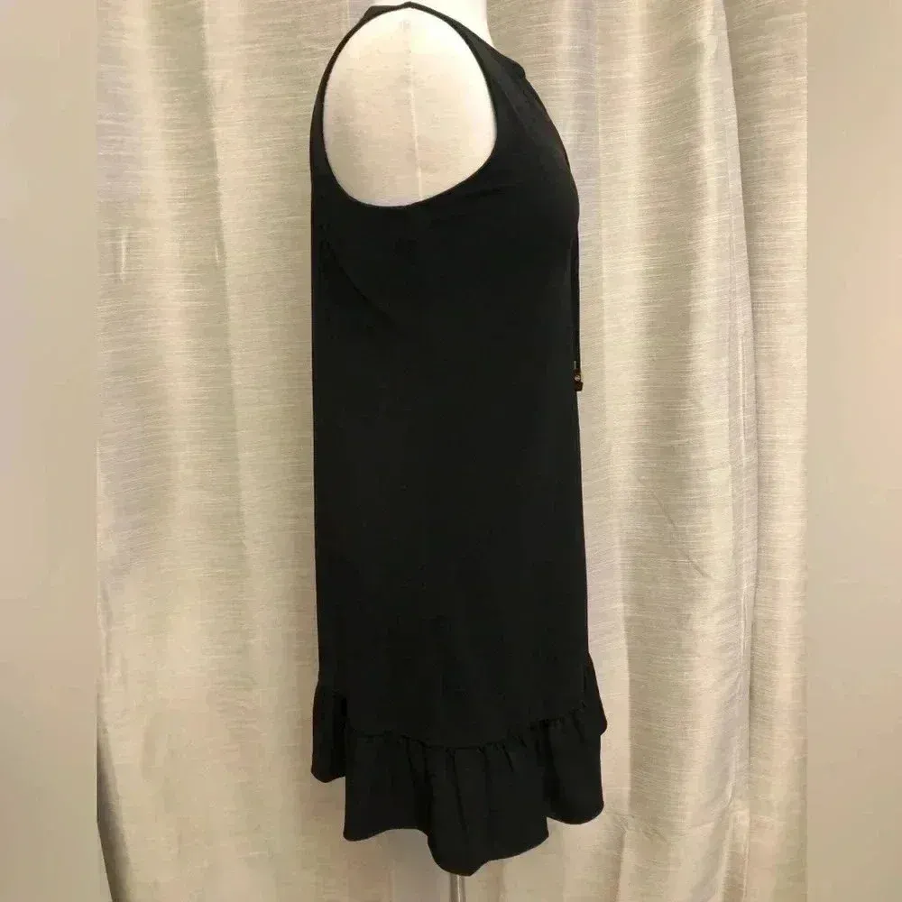 MICHAEL KORS Black Sleeveless Ruffle Trim Dress - Image 4