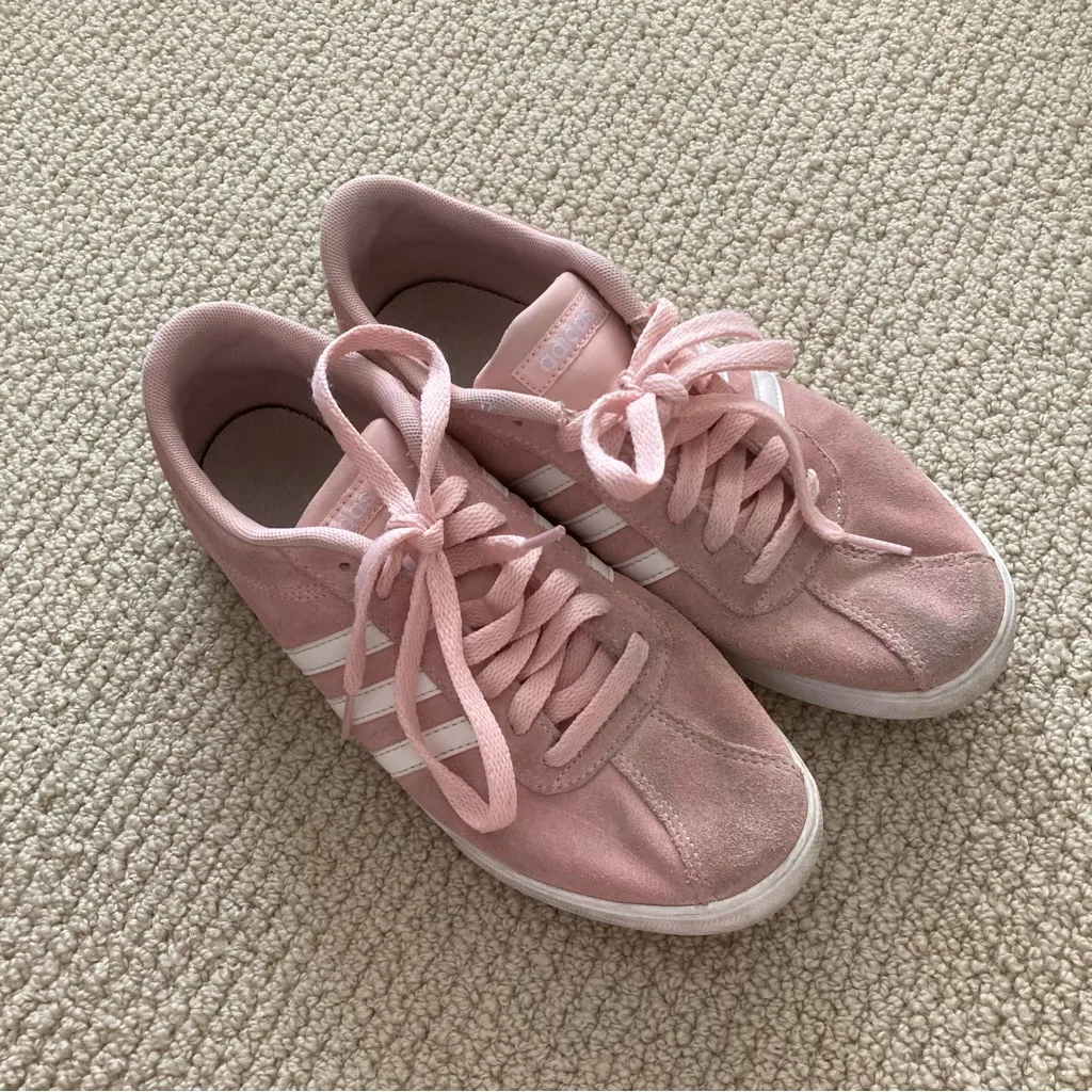 Adidas Women's Neo Courtset Sneakers Dusty Pink White Soft Size 7.5 Fashion EUC - Image 4