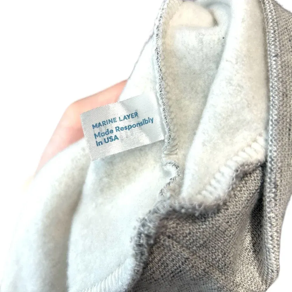 Marine Layer Heather Gray Fluent Crew Neck Pullover Sweatshirt‎ Size Large - Image 8