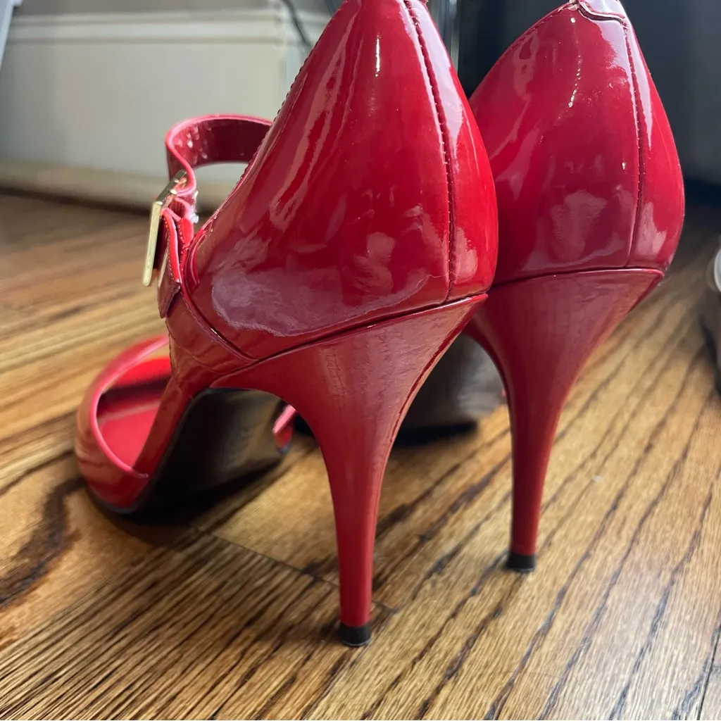 Lauren Ralph Lauren Glossy Red Heels (flawed) - Image 3