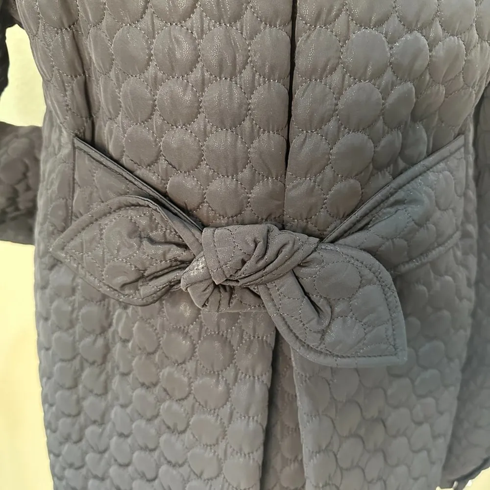 RARE BETSEY JOHNSON Black Quilted Swing Coat / Raincoat - size small - Image 8