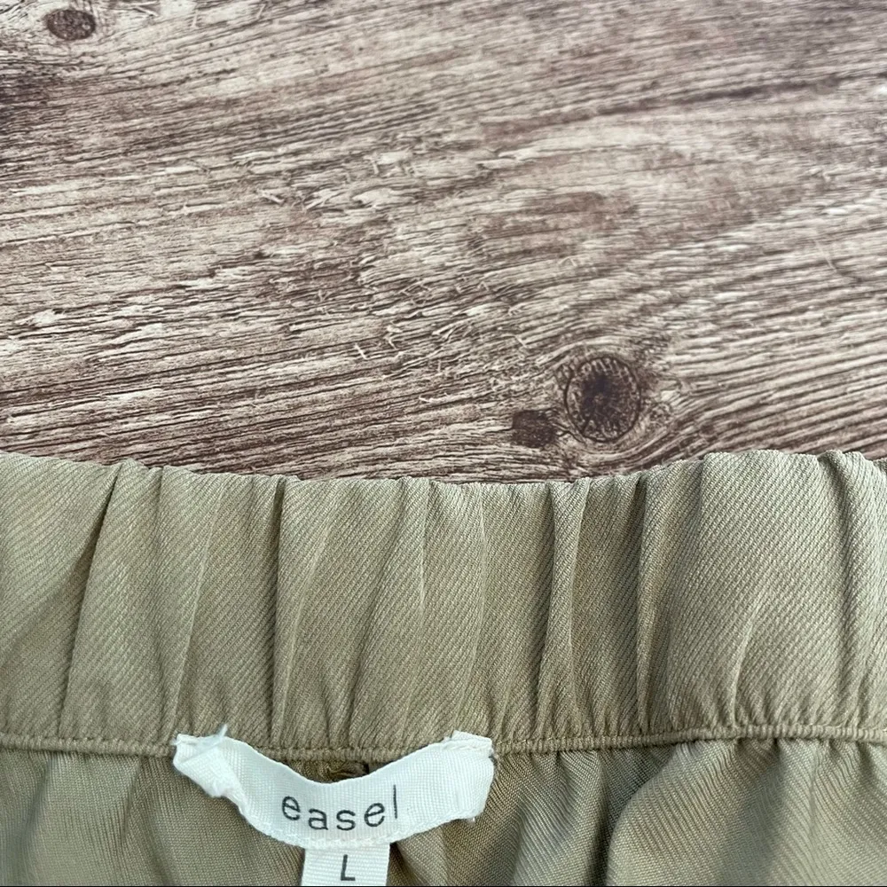 Easel Tan Paperbag Waist Tie Pants - Image 4