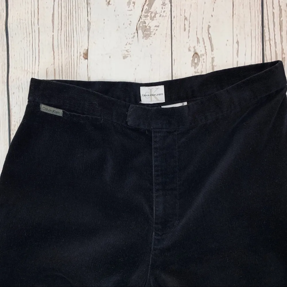 Vintage Calvin Klein Black Velvet Pants Size 8 - Image 5
