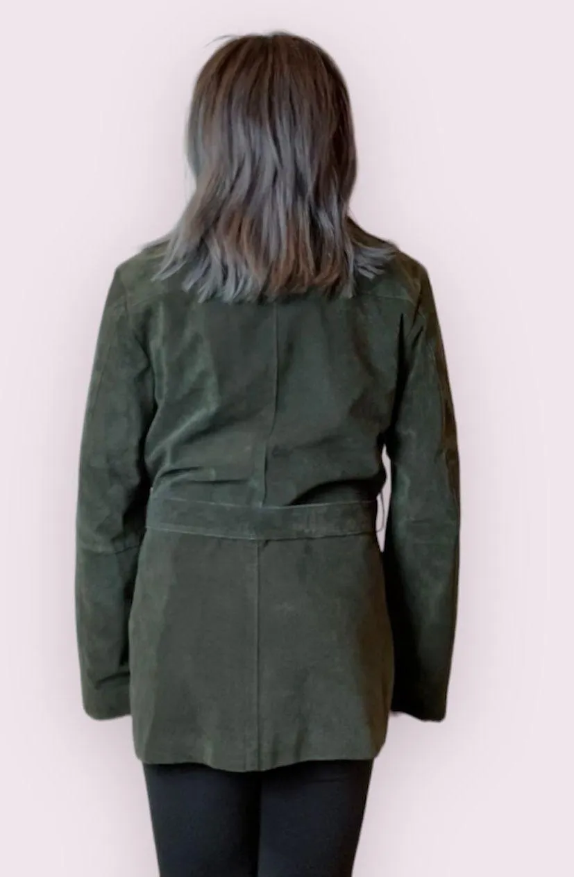 Y2K belted suede blazer jacket - Image 4