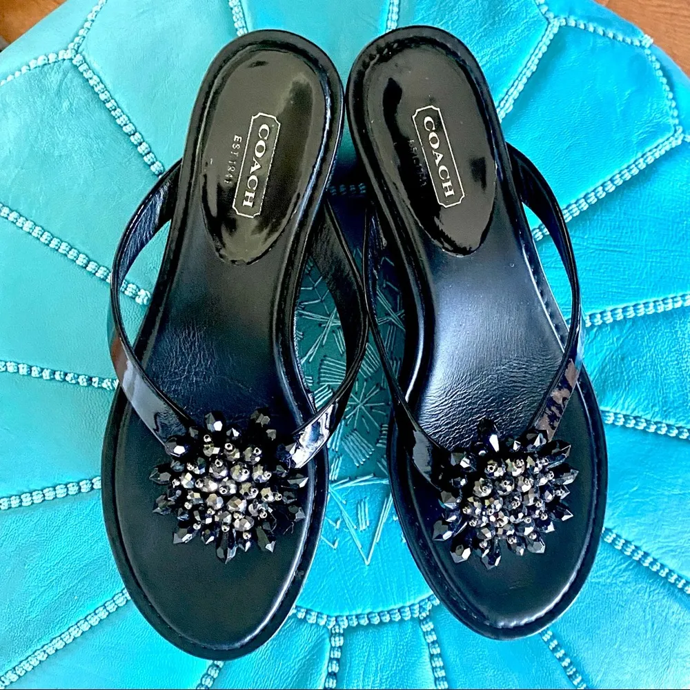 🌹HP🌹The Coach Norice Black Wedge Sandals - Image 4