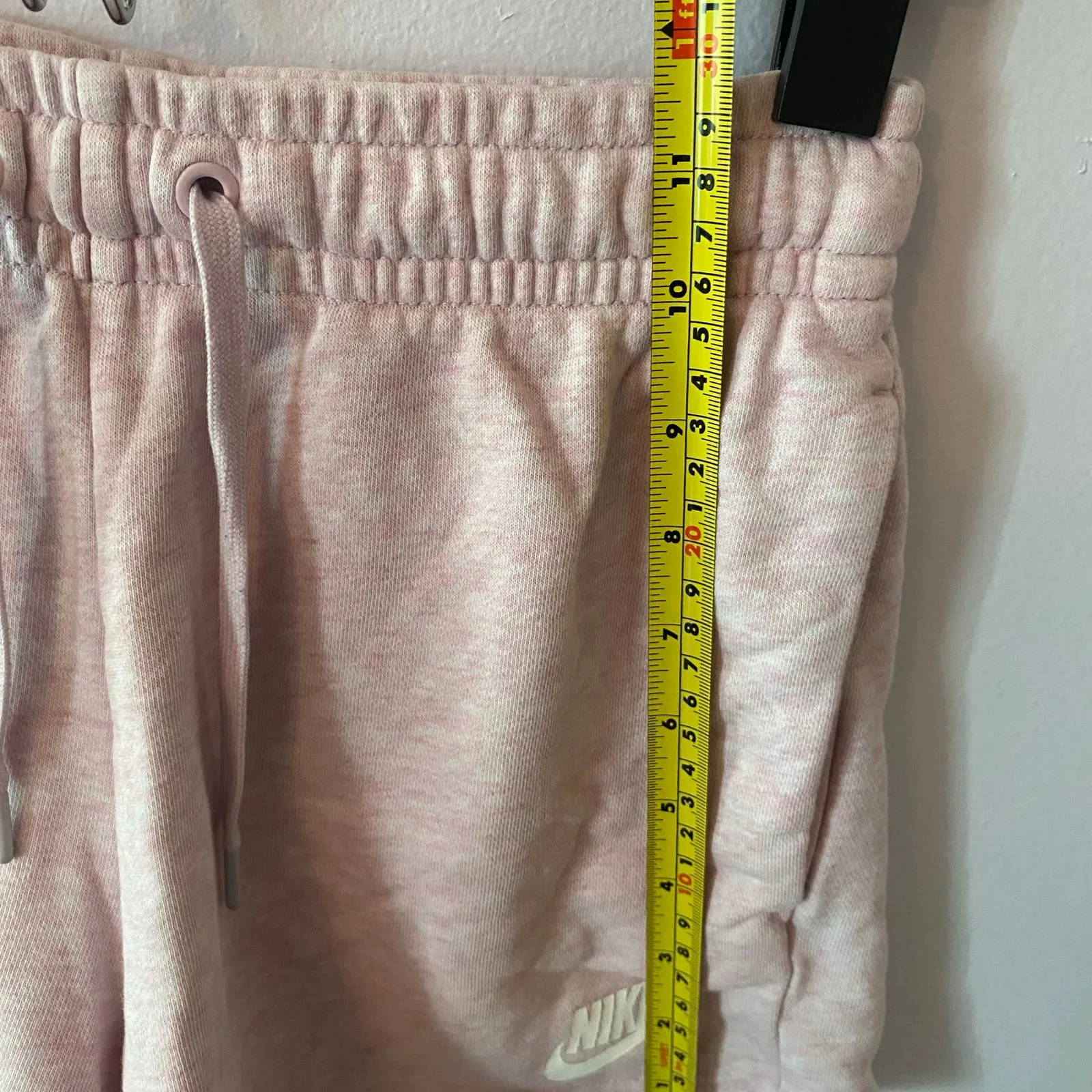 Nike Heathered Light Pink Logo Sweat Shorts French Terrycloth Women's size XS - Image 8