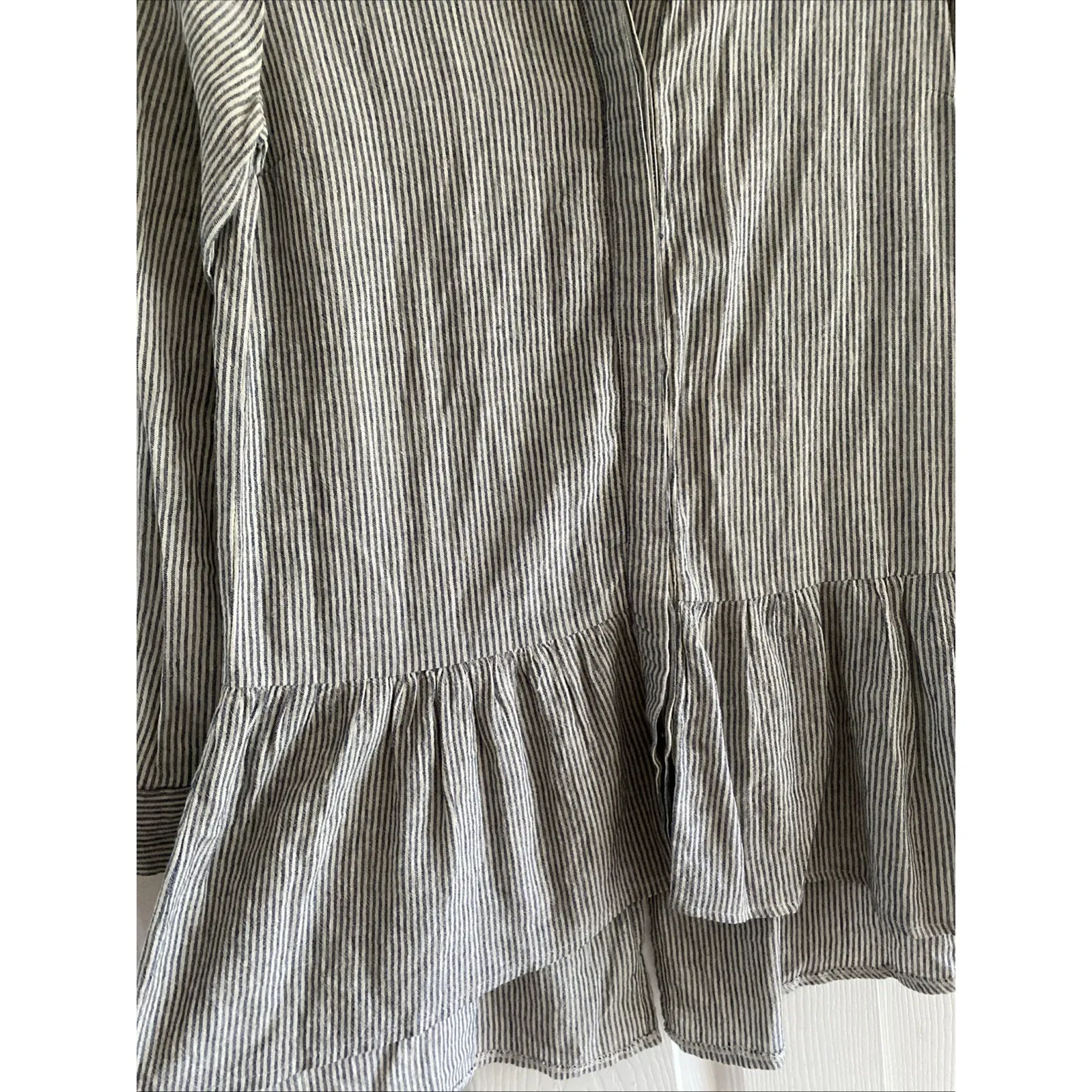 Sunday In Brooklyn Anthro Womens Small Gray Stripe Top Laggenlook Boho Flowy - Image 4