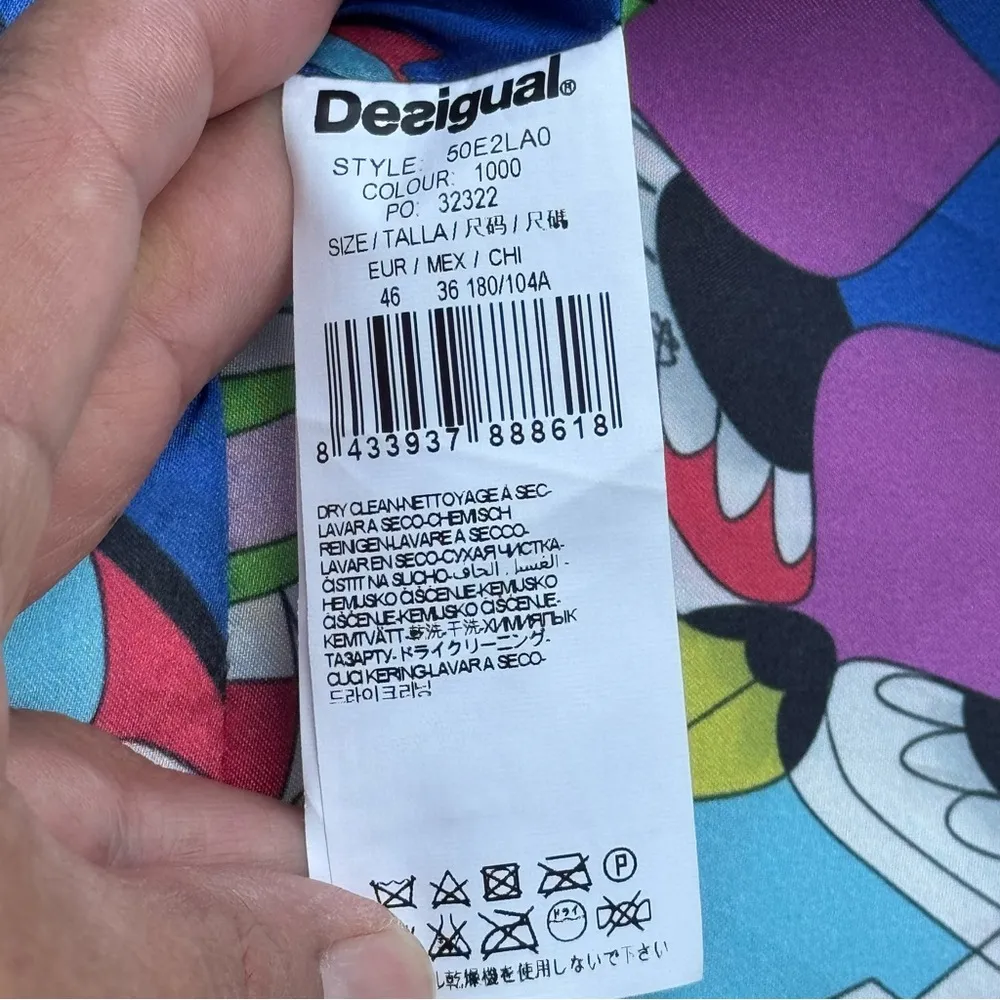 Desigual 50E2LA0 Floral Pattern Dress with Matching Jacket Colorful Lining 46 - Image 8