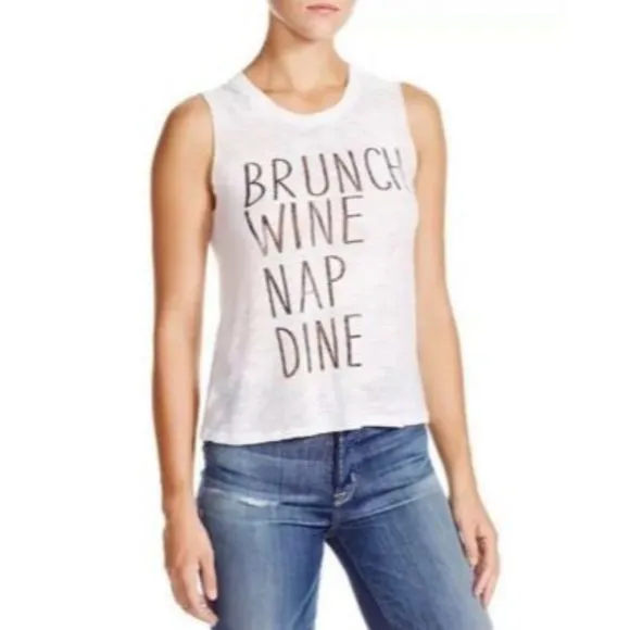 Nation LTD Jen Menchaca Camden Brunch Burnout Graphic Tank Top T-Shirt Top - Image 7