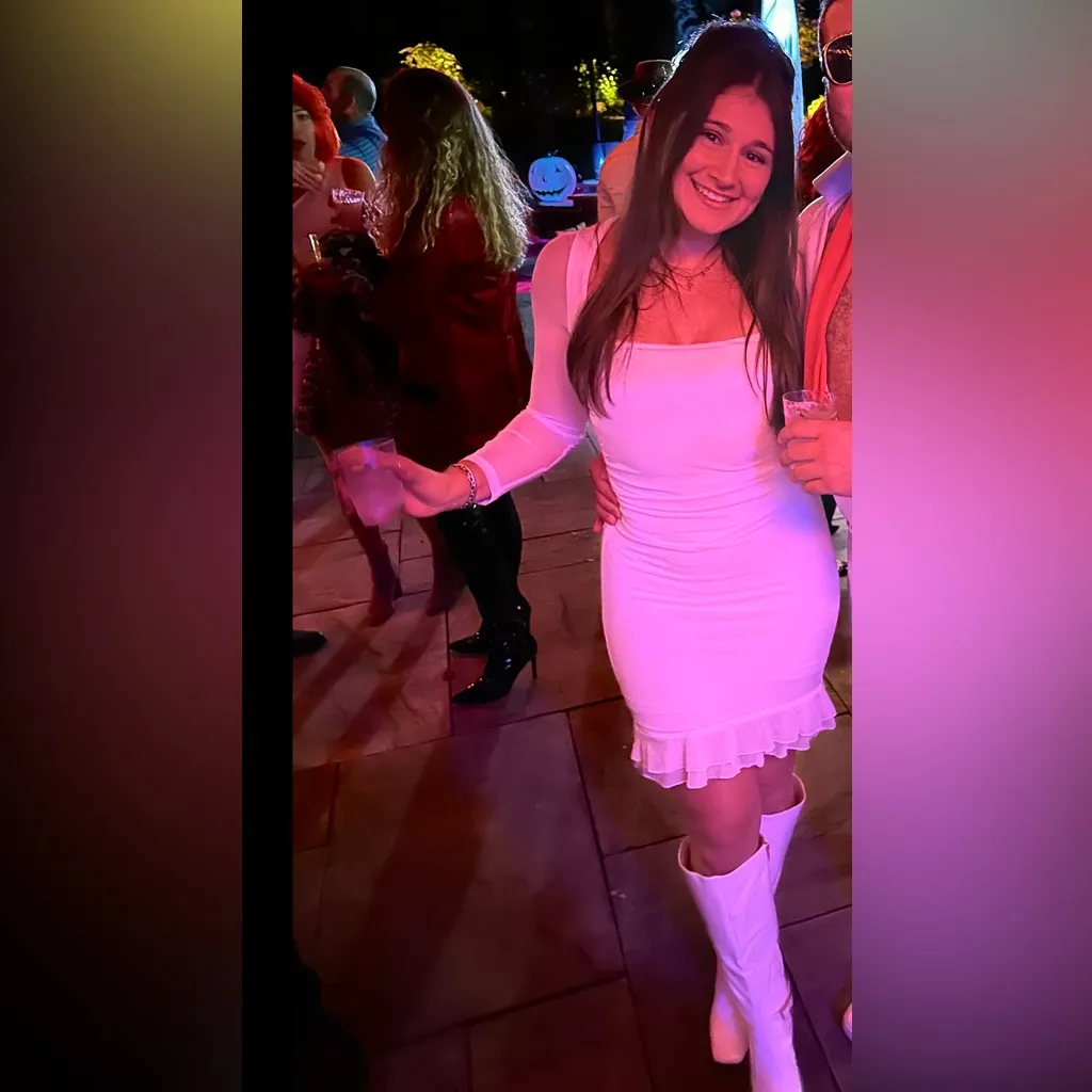 Amazon white bodycon long sleeve mesh dress - Image 2