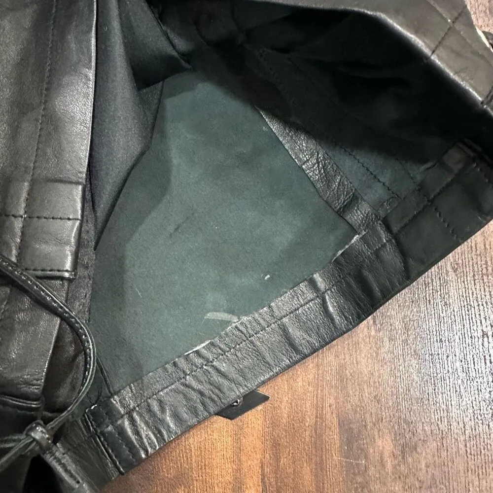 Vintage Women's Leather Lined Lace Up Side Mini A - Image 12