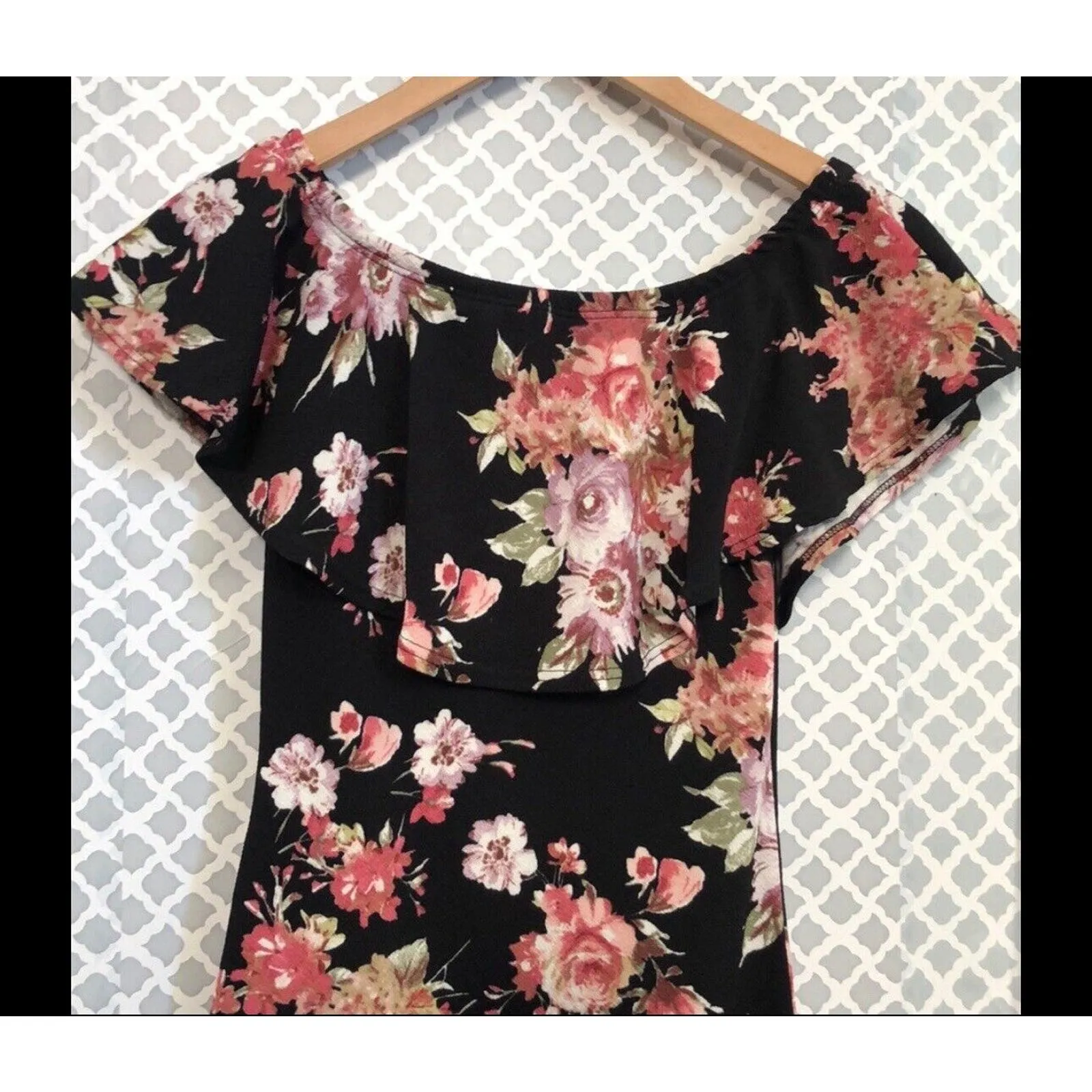 Lovely Cecy Floral Ruffle‎ Top Stretchy Dress Juniors Size Xxl - Image 5