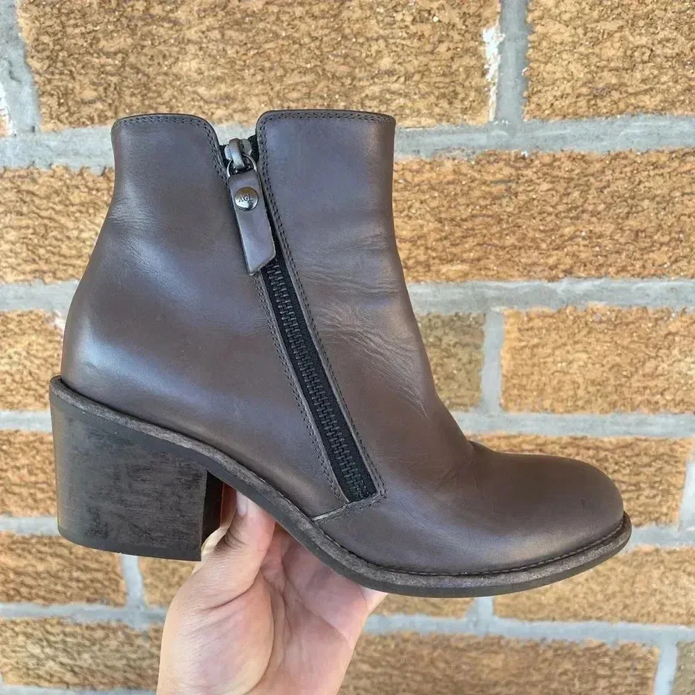 AGL Ella Block Heel Bootie Pewter gray 38.5 Gray Size 8.5 - Image 5