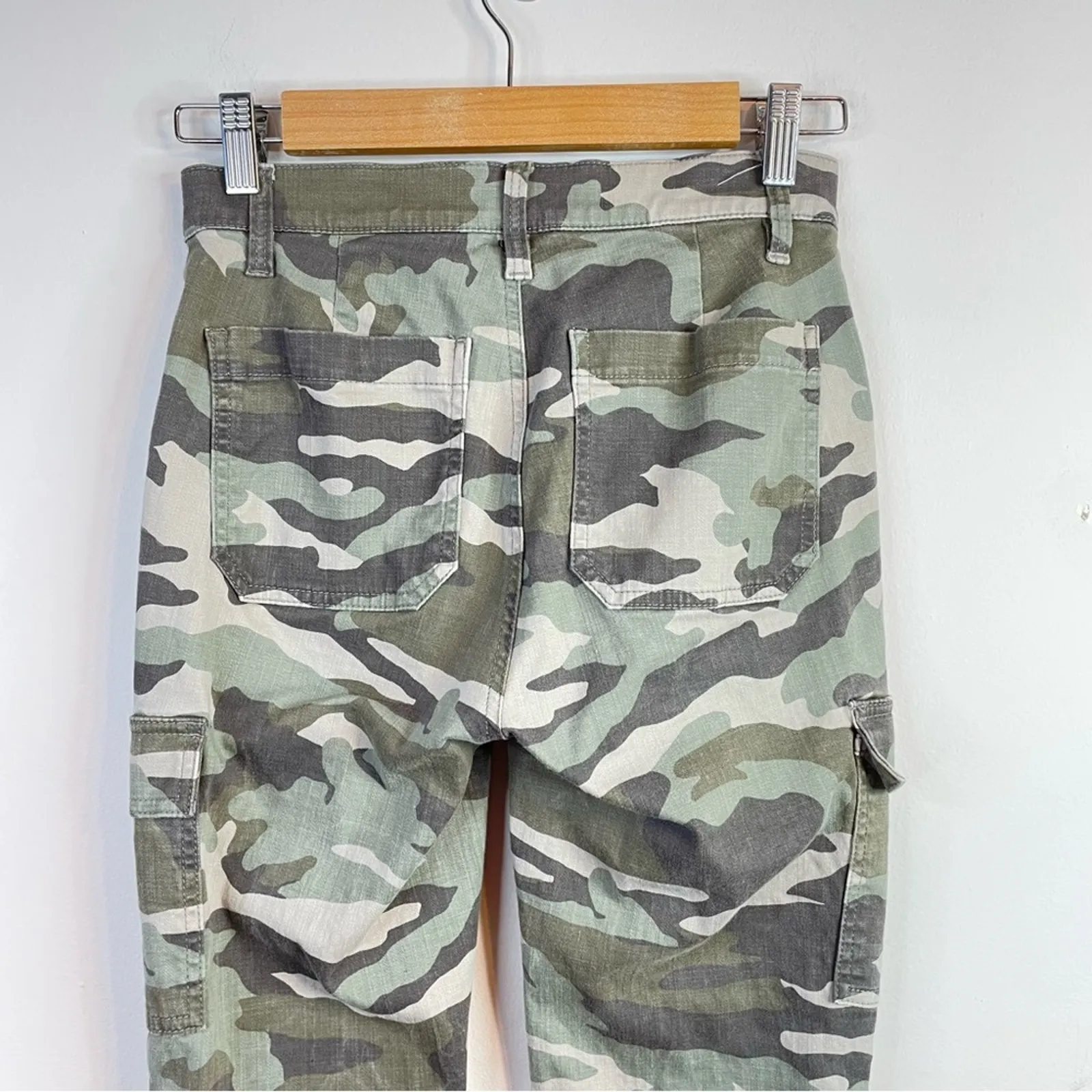 J Crew Vintage Straight Cargo Camo Stretch Ankle High Waist Pants 25 Tall Long - Image 8