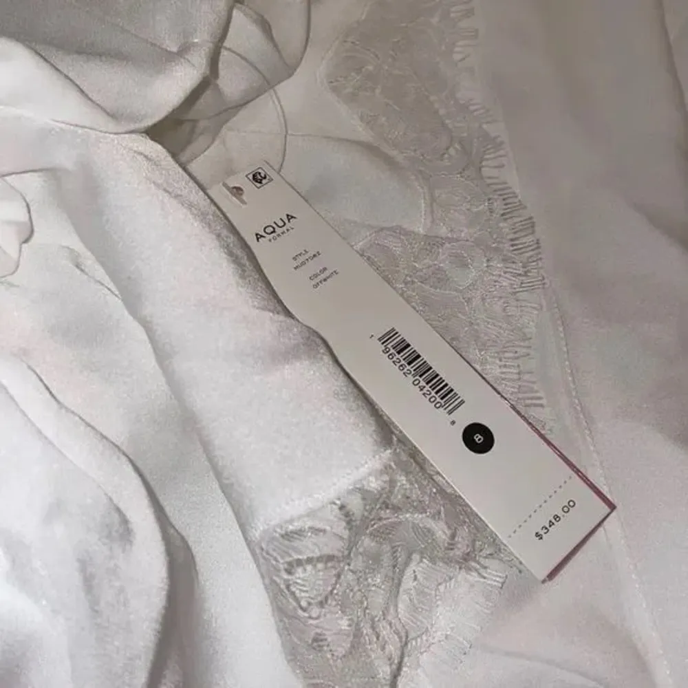 AQUA FORMAL Womens Ivory Zippered Pleated Lace dress - Image 4