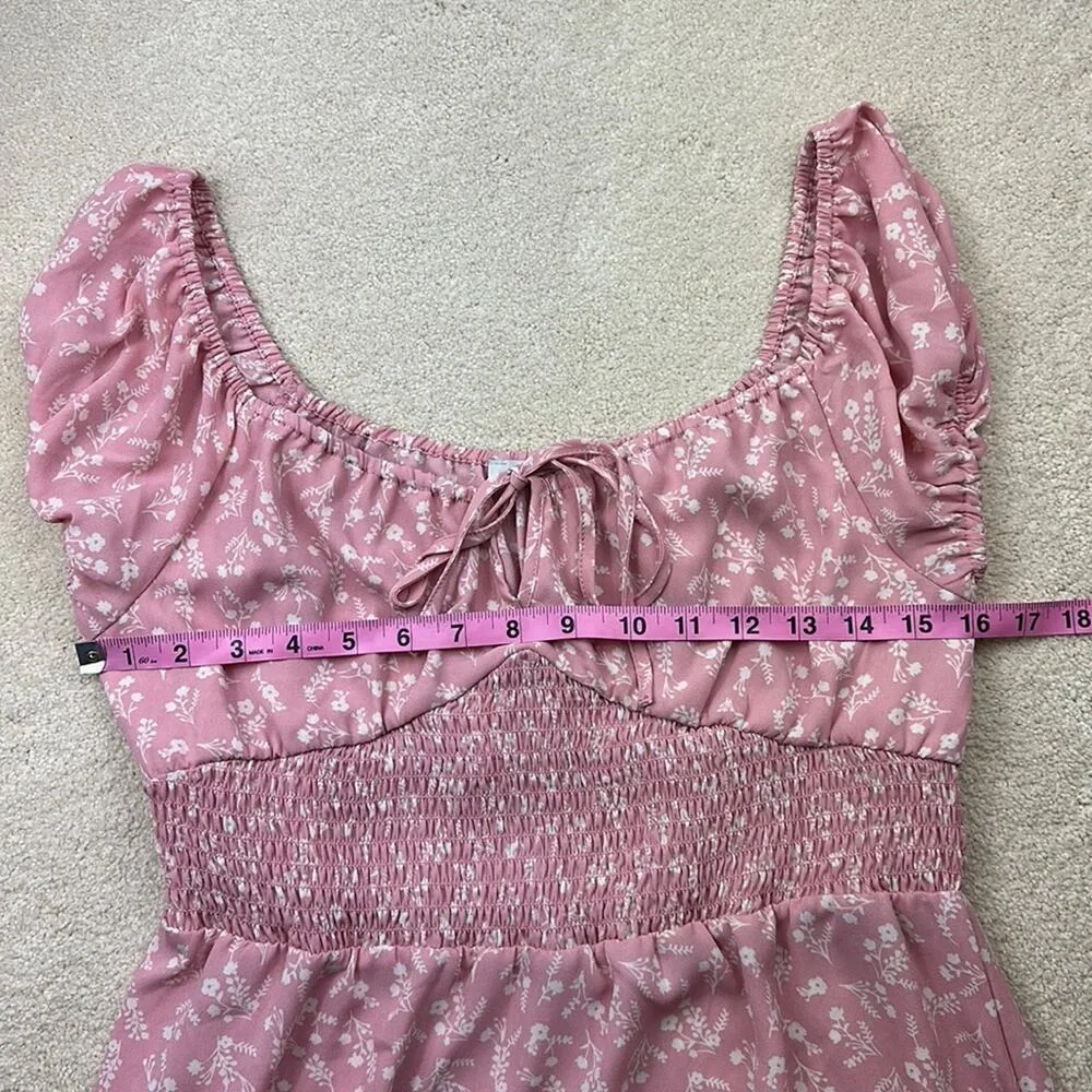 Love Tree: Dainty Floral Smocked Milk Maid Dress - Image 4