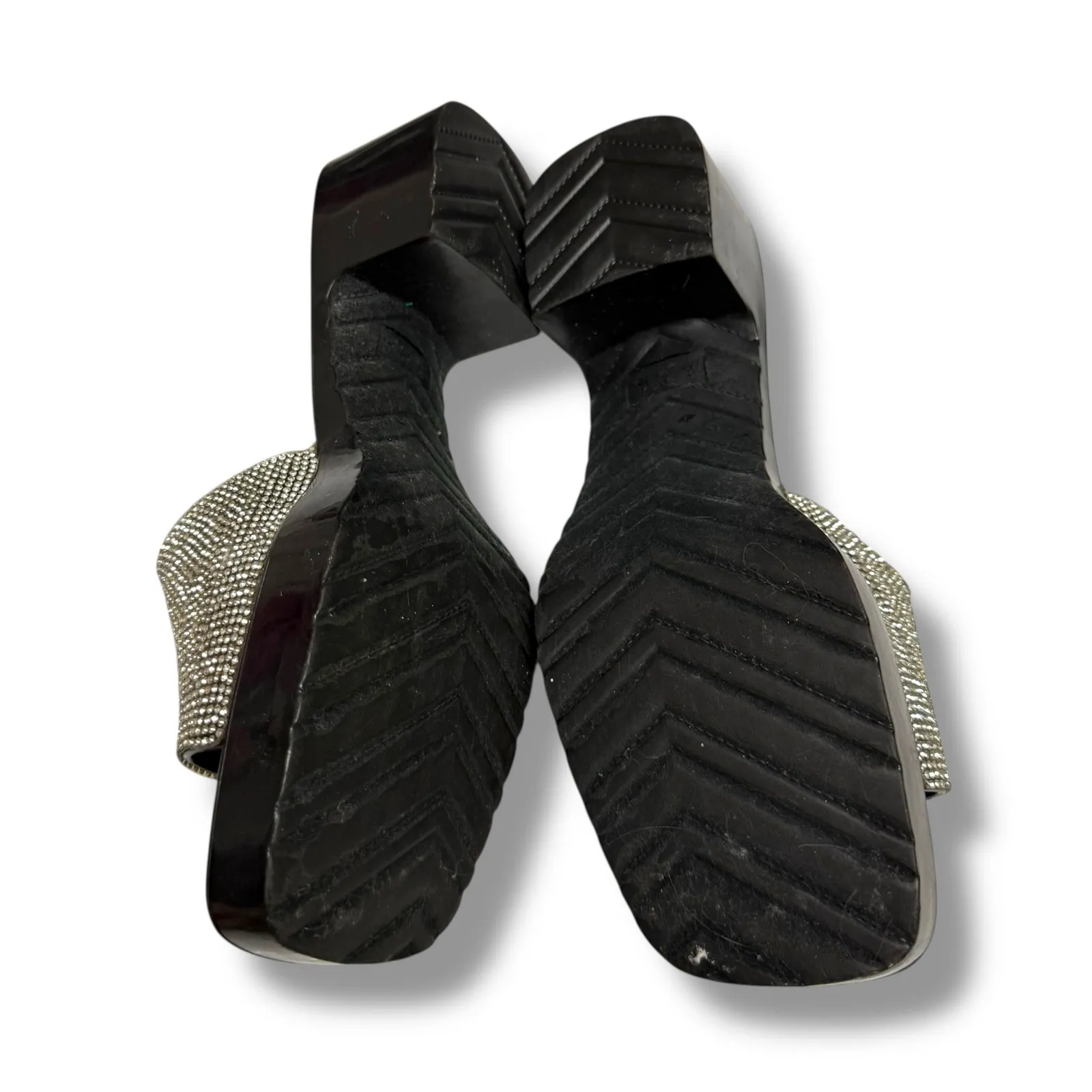 Nicole Miller Womens Shoes Sz 12‎ Black Tikki Jelly Sandals Bejeweled Bling - Image 5