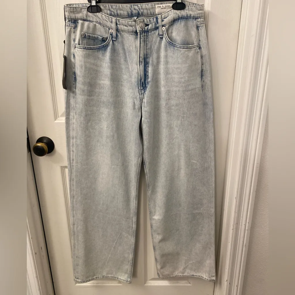 Rag & Bone Light Blue Flare Jeans - Image 9