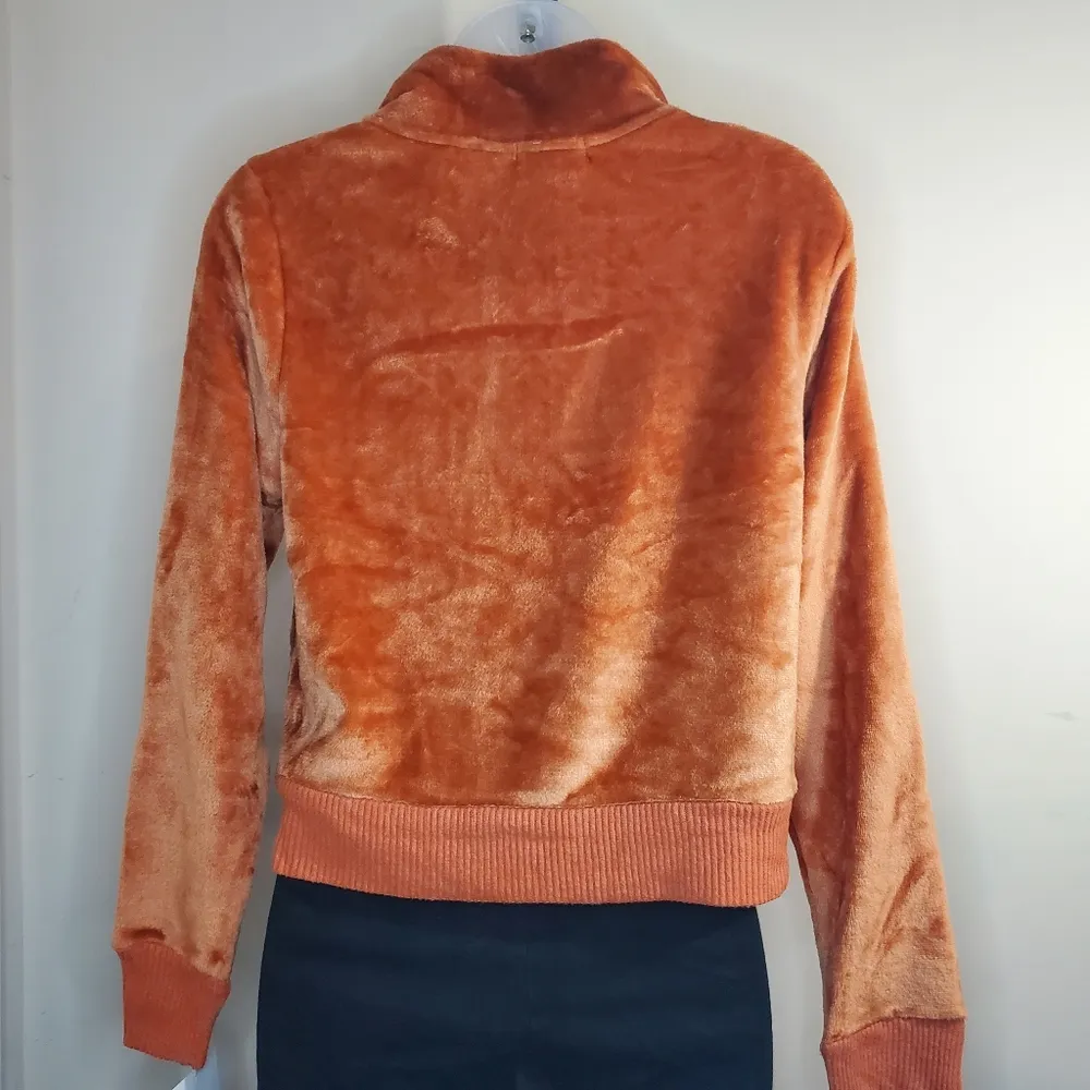 Miss Chevious Brown Long Sleeve Quarter Zip Collar Rib Accents Size Large - Image 7