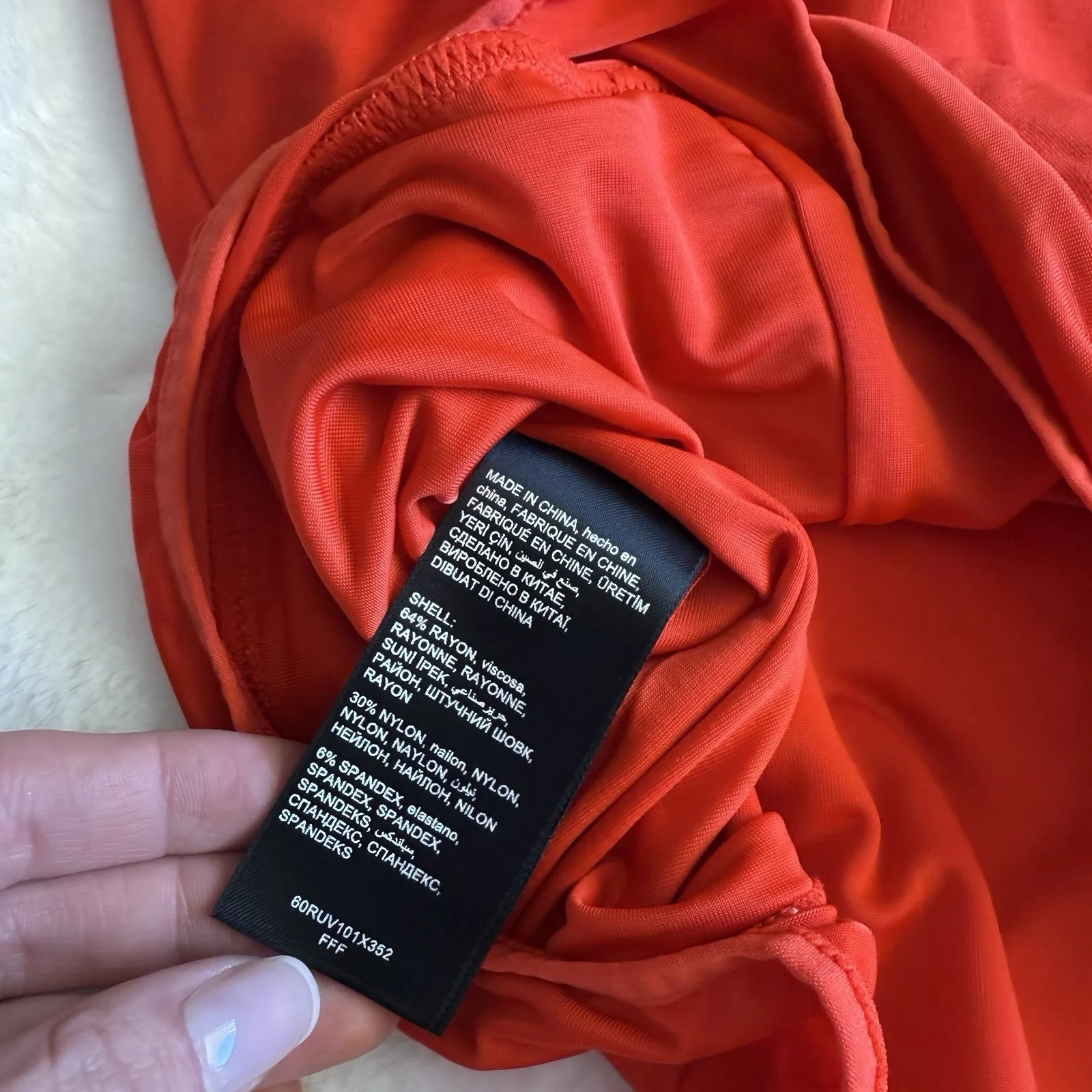 Bebe Red Lace Up V Neck Bodysuit Women's Small Stretch Long Sleeve Fitted Top - Image 7