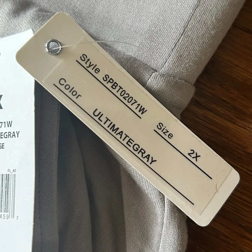 NWT Spense Plus Size Terry Roll Cuff Trouser Pants Size 2X Casual Loungewear New Gray - Image 6