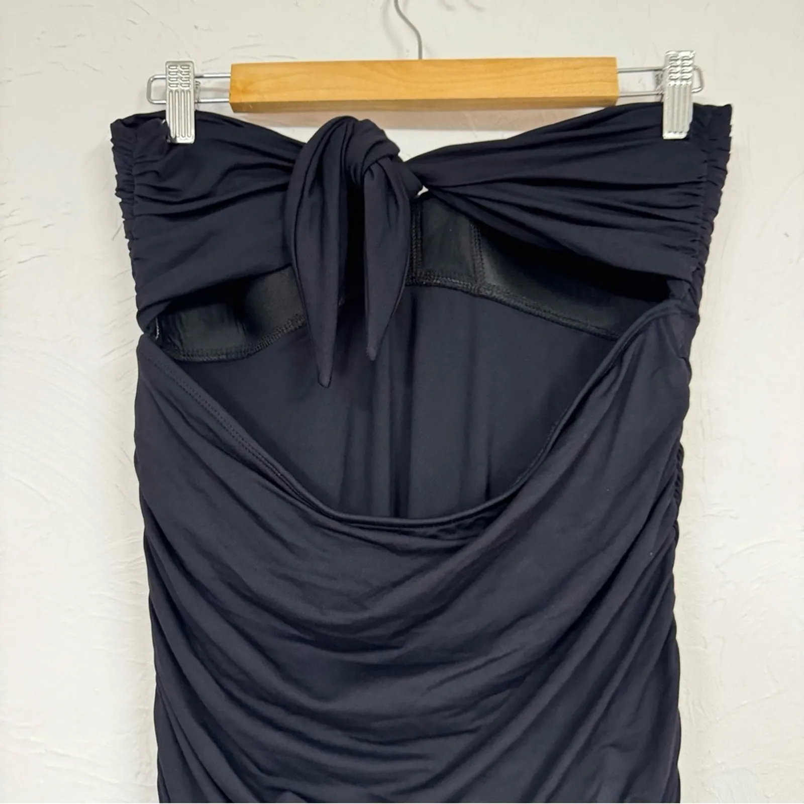 Carmen Marc Valvo Black Strapless One Piece Swimsuit Women’s 16 Skirt Modest - Image 3