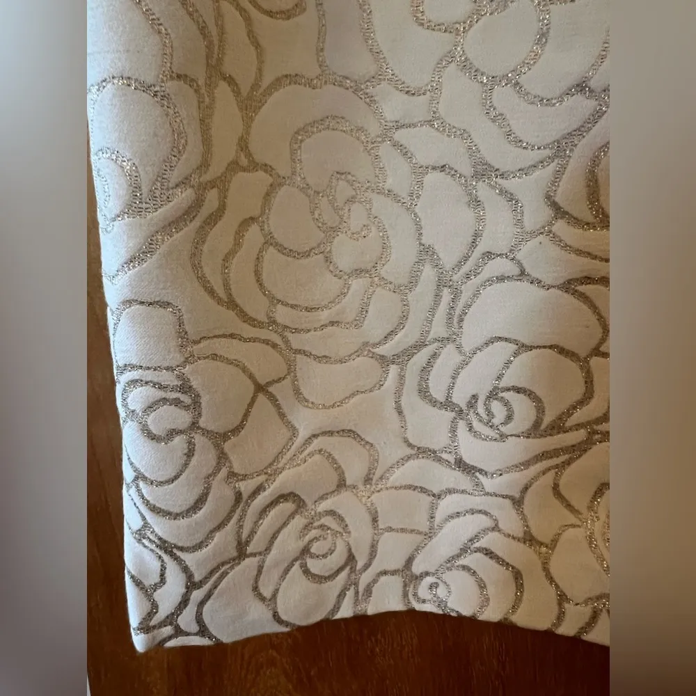 Talbots Skirt All Over Floral Print Glitter Metallic Lined Vintage NWT Size 20 - Image 4