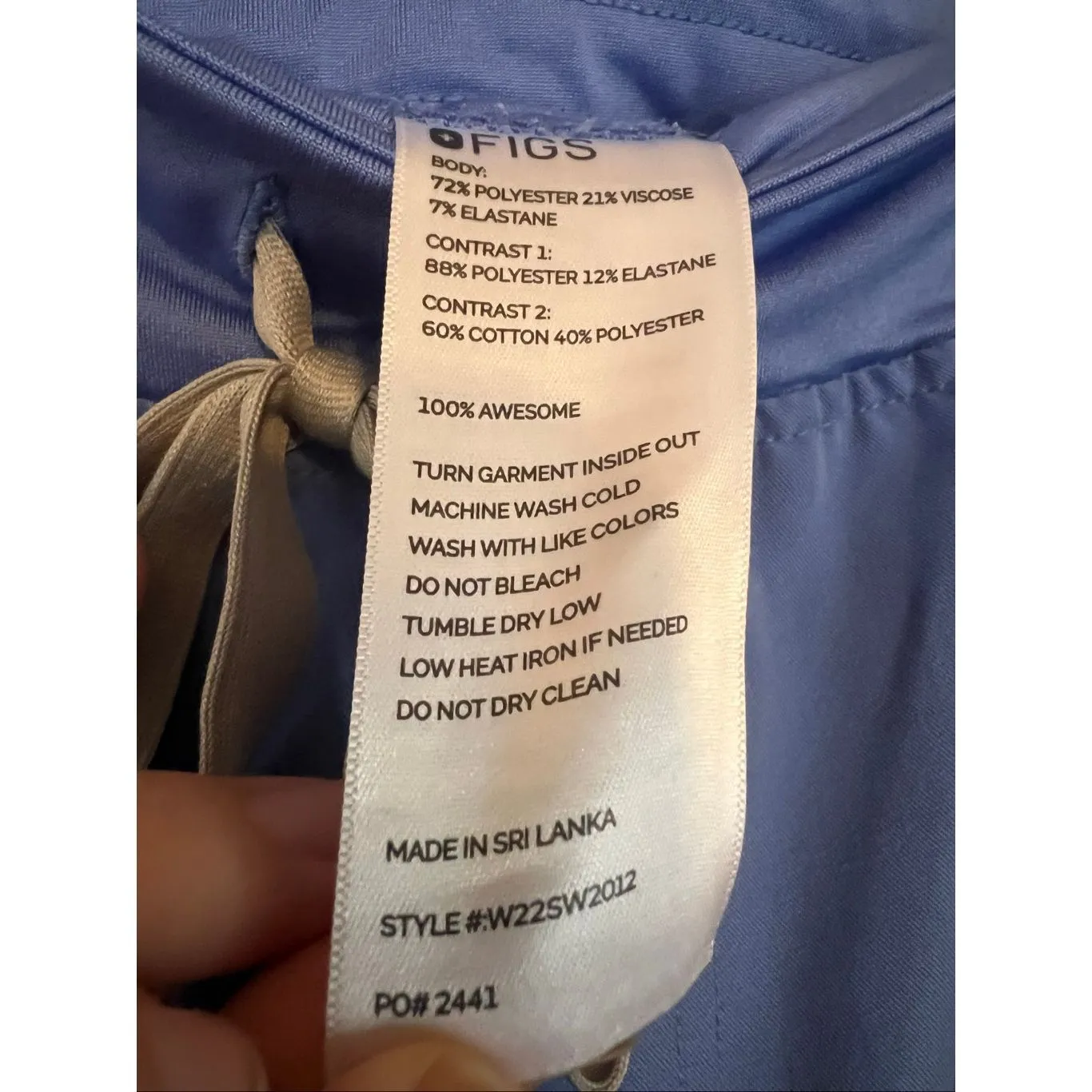 Figs Technical Collection Blue Scrub Pants Woman’s Size XXL FLAWS - Image 7