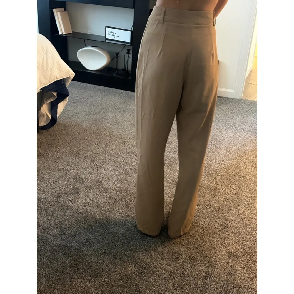 Women's Trouser Wide leg casual slack Pants XS Tan - Image 4