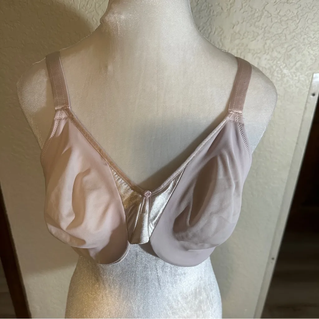 Olga Women's Plus Size Pink Grey Sateen Underwire Bra Set of 2 40C Pink - Image 10