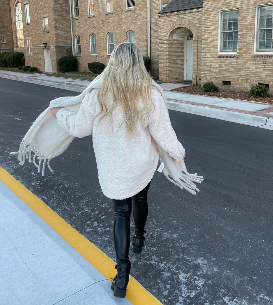 Sherpa Shacket Tan Size L - Image 2