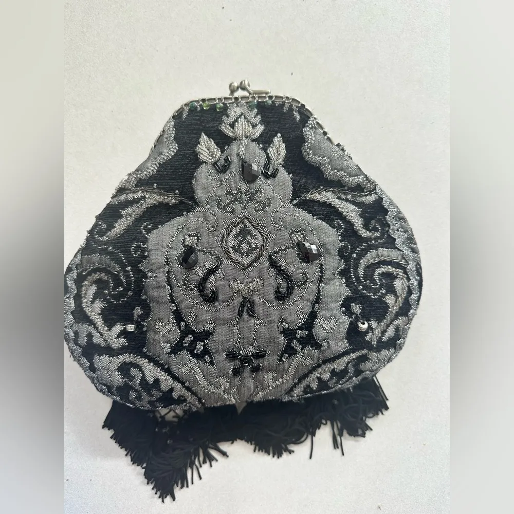 Mary Frances Gray Black Fabrics, Beads, Tassels. Lace, Vintage Rare, Fabulous! - Image 7