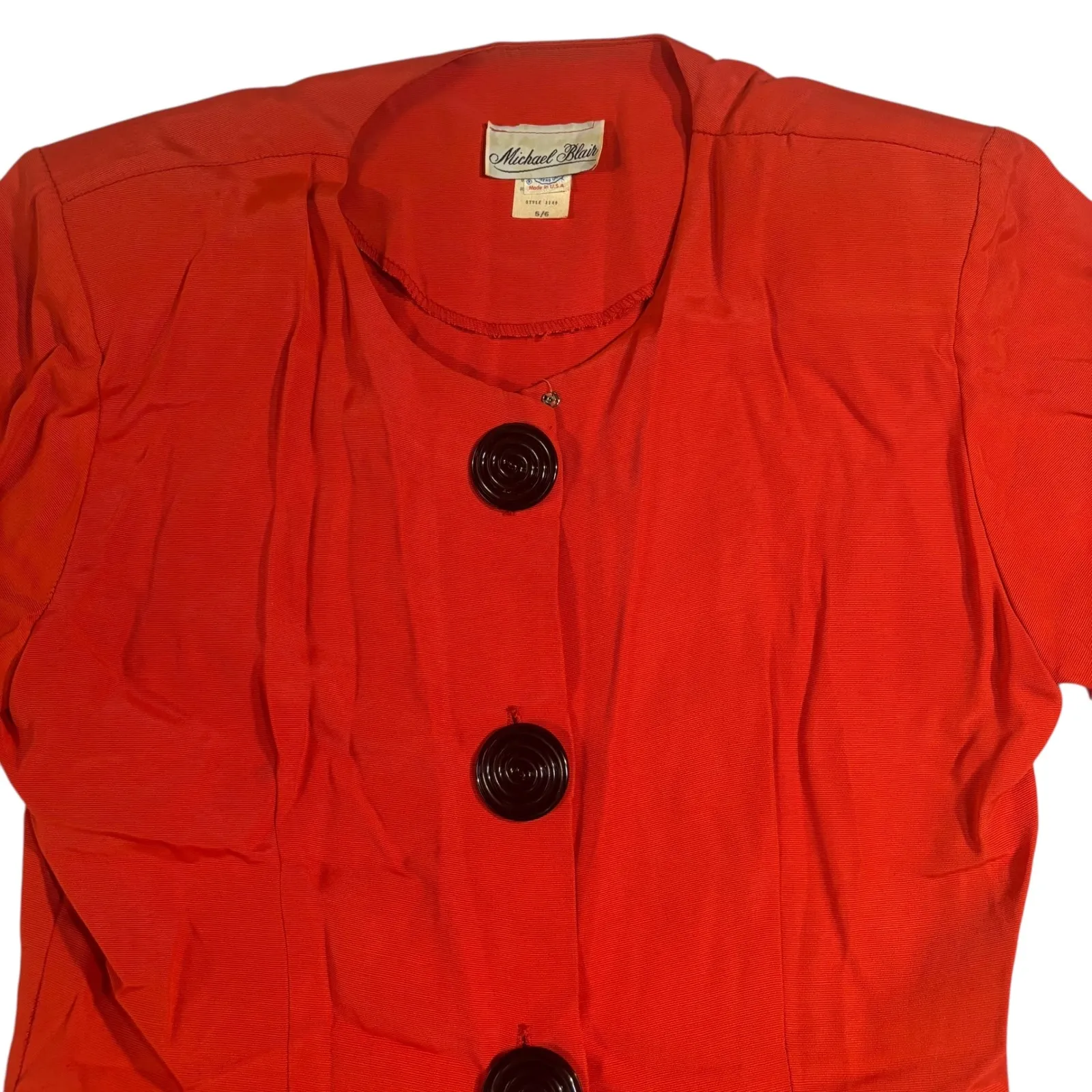 Michael Blair Vintage Button Down‎ Jacket Red Made in USA Size 5/6 - Image 4