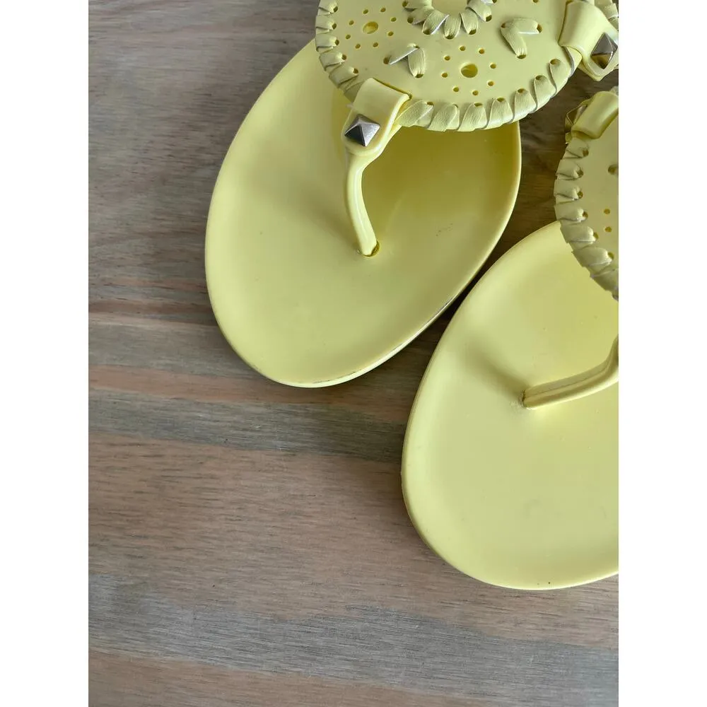 NWOT Jack Rogers Yellow Georgica Medallian Jelly  and Leather Sandals Womens 7 - Image 6