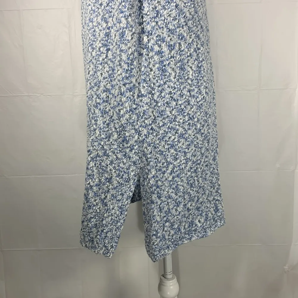 Loft Outlet Longline Blue White Marled Sleeveless Duster Cardigan Large - Image 6