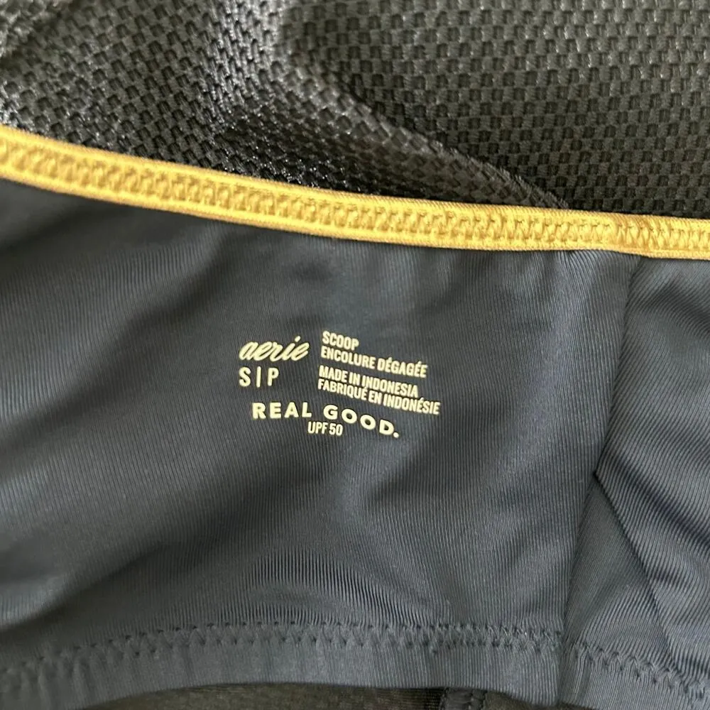 Aerie Women's Scoop Metallic Navy Gold Trim Adjustable Bralette Bra Small NWOT - Image 6