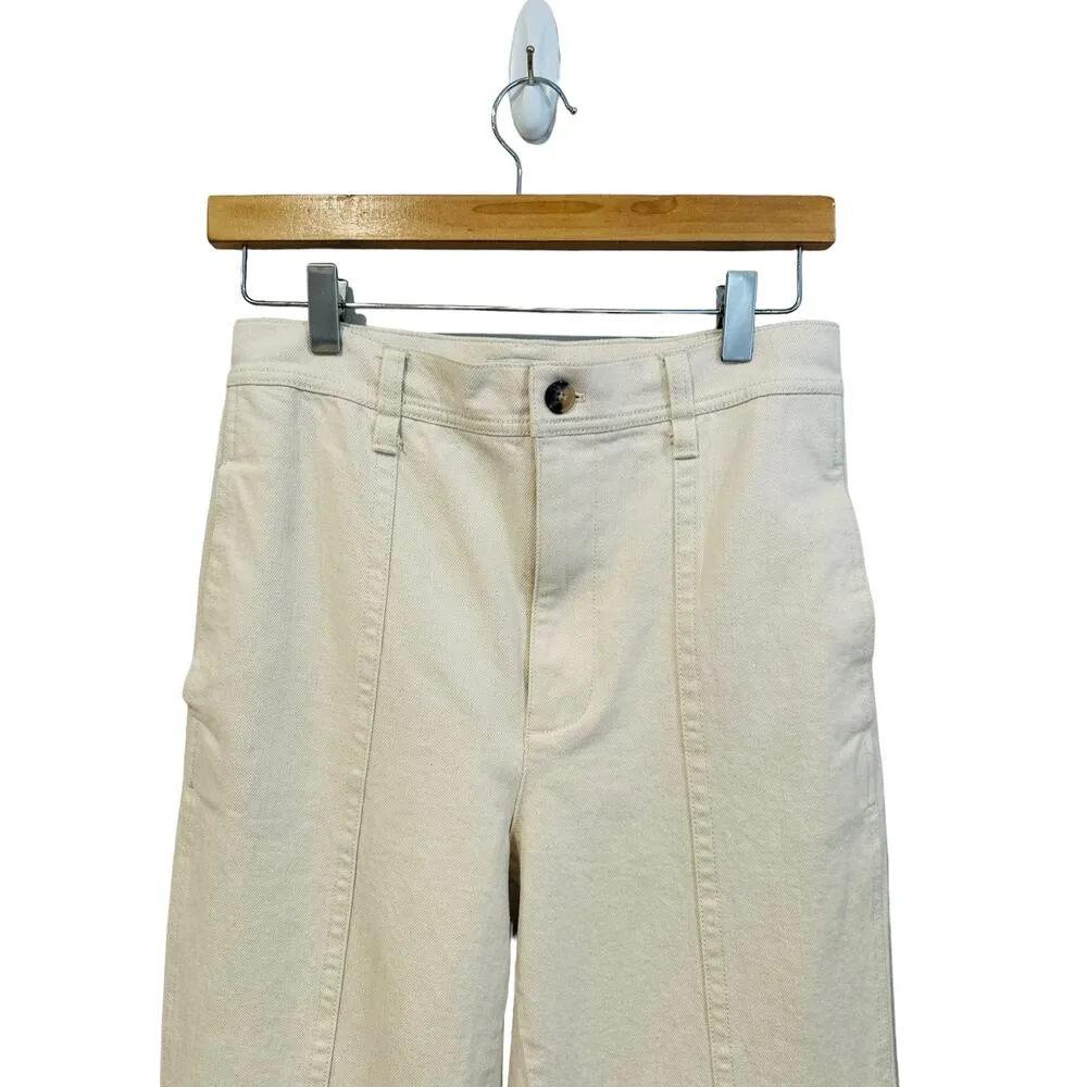 Madewell High Rise Relaxed Tapered Ankle Cotton Twill Cream Pants Jeans Size 27 - Image 5