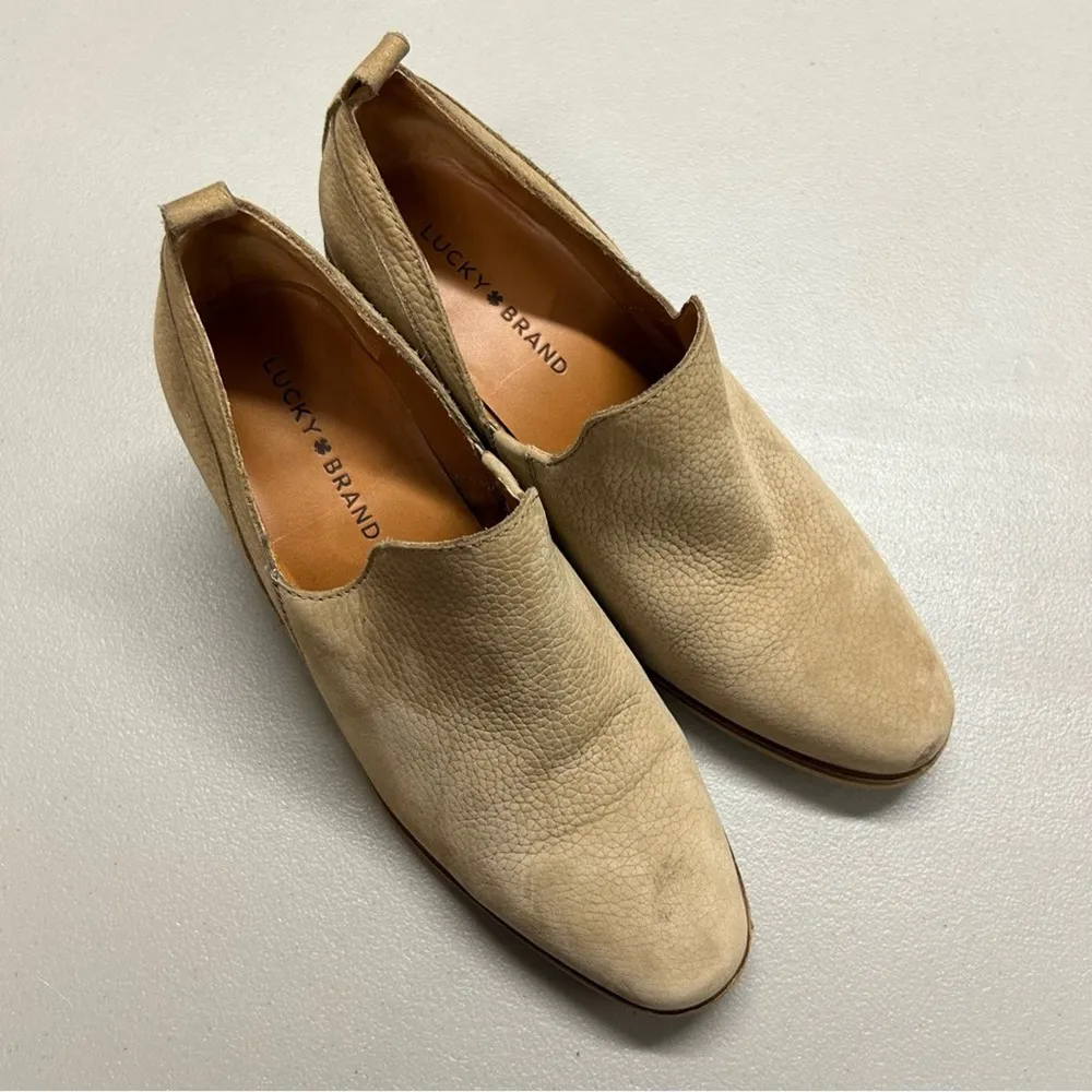 Lucky Brand Leather Bootie Vennia Tan Heel Ankle Boot Closed Toe Womens Size 8.5 - Image 7