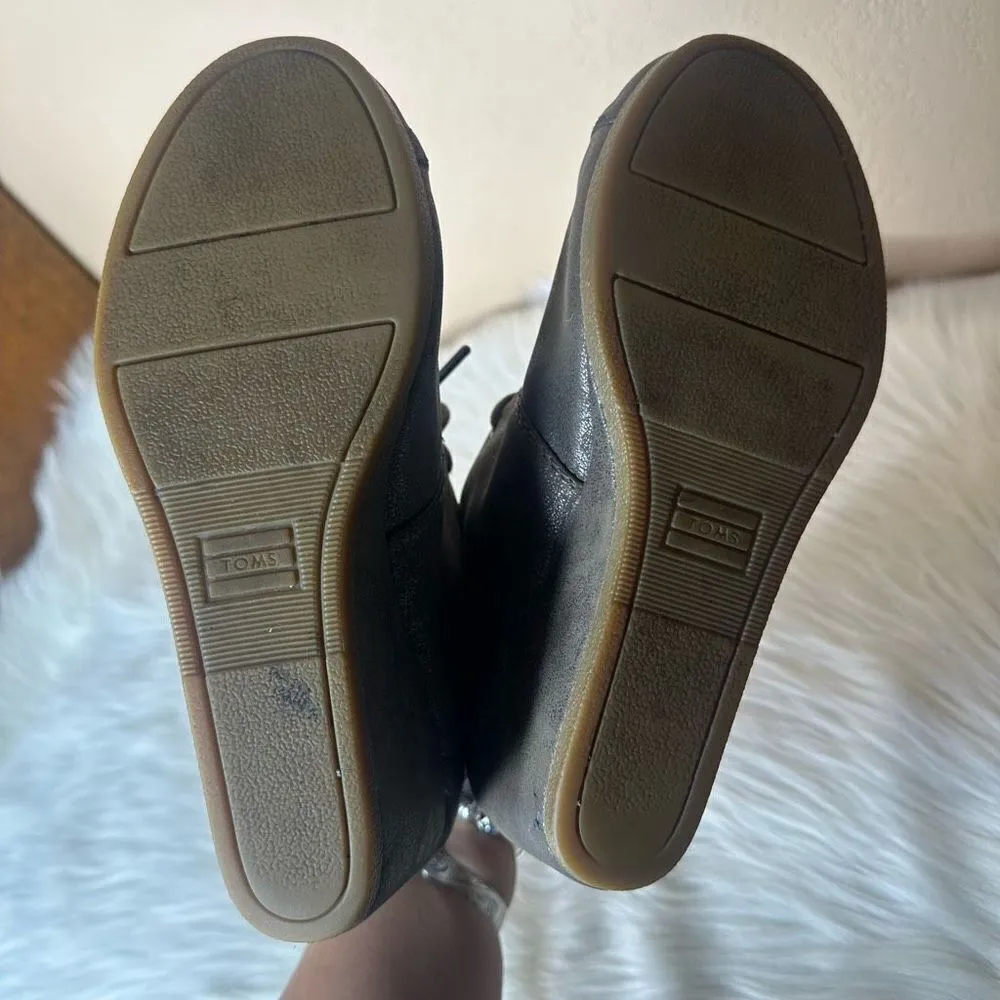 TOMS Desert Metallic Wedge Bootie Size 7.5 - Image 10