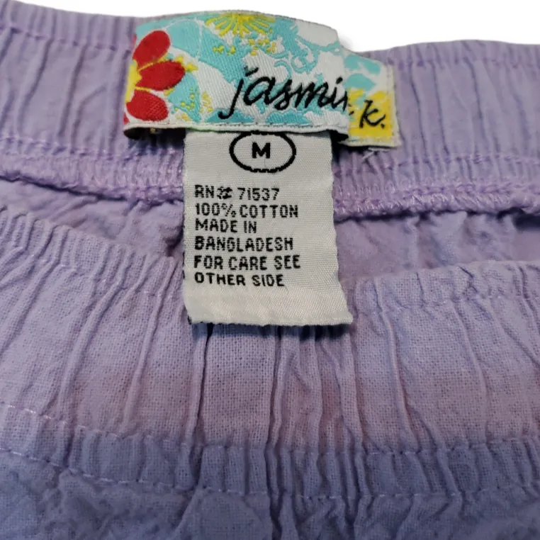 Jasmine K Pants Size Medium Crop Capris Capri Pants Casual Purple Lavender Color Women's Pants  - Image 5