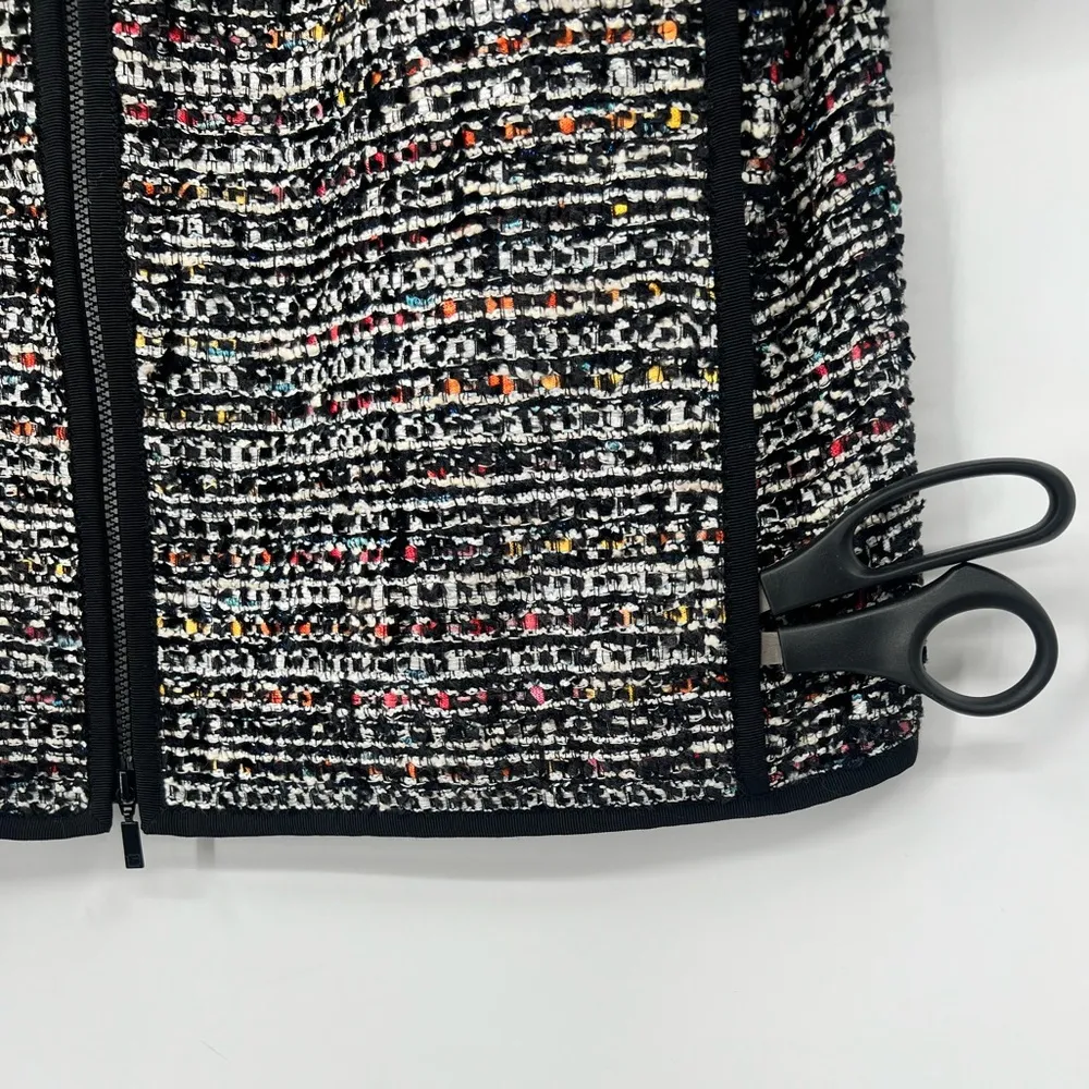 Lafayette 148 Keaton Tweed Blazer Jacket Rainbow Multicolor Pockets Black Petite - Image 11